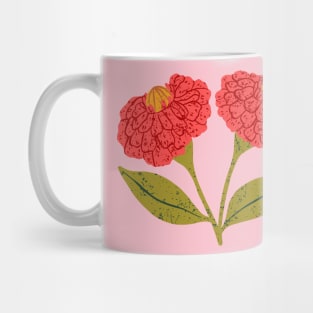 Pretty Pink Zinnia Flowers Mug